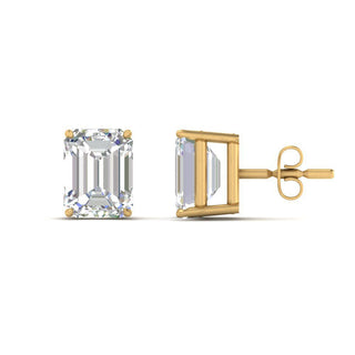 Emerald Cut Diamond Stud Earrings