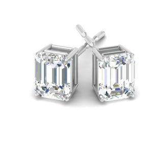 Emerald Cut Diamond Stud Earrings
