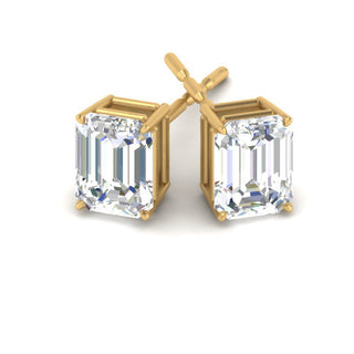 Emerald Cut Diamond Stud Earrings