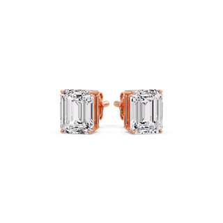 Emerald Cut Diamond Stud Earrings