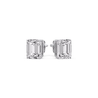 Emerald Cut Diamond Stud Earrings