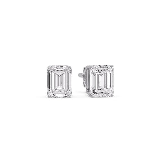 Emerald Cut Diamond Stud Earrings
