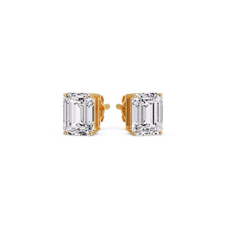 Emerald Cut Diamond Stud Earrings