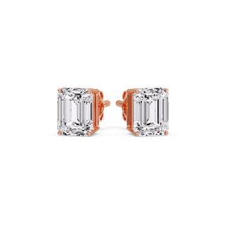 Emerald Cut Diamond Stud Earrings