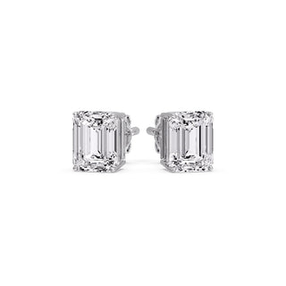 Emerald Cut Diamond Stud Earrings