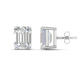 Emerald Cut Diamond Stud Earrings
