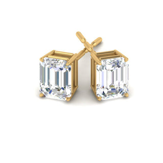 Emerald Cut Diamond Stud Earrings
