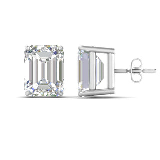 Emerald Cut Diamond Stud Earrings