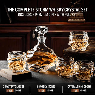 Storm Japanese Crystal Whisky Glasses & Decanter Set