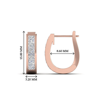 Channel Set Huggie Hoop Earring