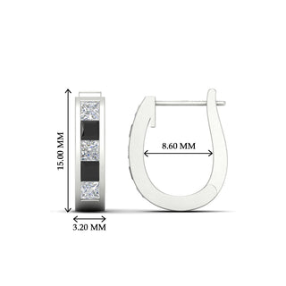 Channel Set Huggie Hoop Earring