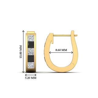 Channel Set Huggie Hoop Earring