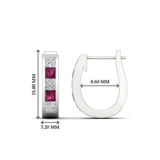 Channel Set Huggie Hoop Earring