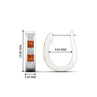 Channel Set Huggie Hoop Earring