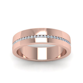 Flat Channel Set Diamond Mens Band - MENAGERIE Intimates MENS Lingerie