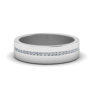 Flat Channel Set Diamond Mens Band - MENAGERIE Intimates MENS Lingerie