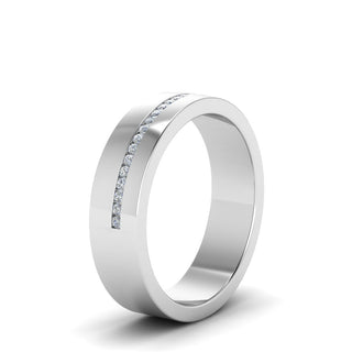 Flat Channel Set Diamond Mens Band - MENAGERIE Intimates MENS Lingerie