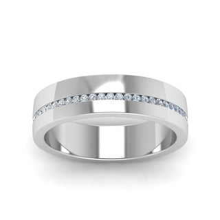 Flat Channel Set Diamond Mens Band - MENAGERIE Intimates MENS Lingerie