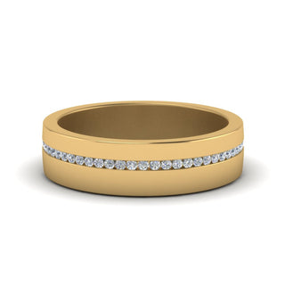 Flat Channel Set Diamond Mens Band - MENAGERIE Intimates MENS Lingerie