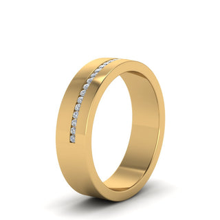 Flat Channel Set Diamond Mens Band - MENAGERIE Intimates MENS Lingerie