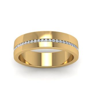 Flat Channel Set Diamond Mens Band - MENAGERIE Intimates MENS Lingerie