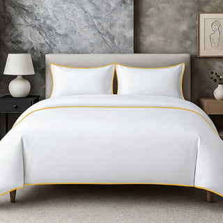400 TC 100% Tencel Soft Silk Piping Duvet Cover Set