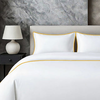 400 TC 100% Tencel Soft Silk Piping Duvet Cover Set