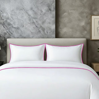 400 TC 100% Tencel Soft Silk Piping Duvet Cover Set