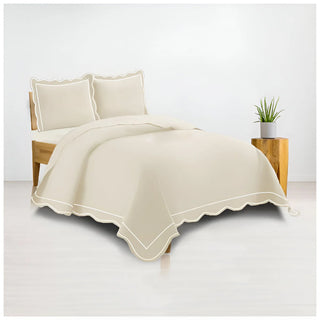 400TC Luxurious Wavy Embroidery & Border Cotton Sateen Duvet Cover Set