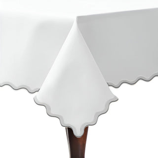Applique Scalloped Embroidery Cotton Table Cloth
