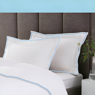 400TC Embroidery Cotton Sateen Solid Duvet Cover Set