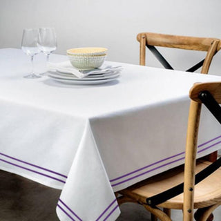 Double Embroidery Border Poly Cotton Sateen Solid Table Cloth