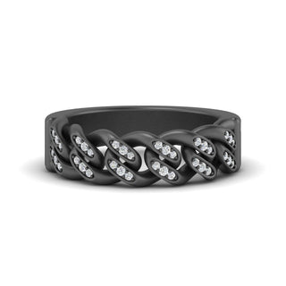 Mens Cuban Link Diamond Wedding Ring - MENAGERIE Intimates MENS Lingerie