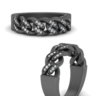 Mens Cuban Link Diamond Wedding Ring - MENAGERIE Intimates MENS Lingerie
