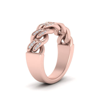 Mens Cuban Link Diamond Wedding Ring - MENAGERIE Intimates MENS Lingerie