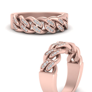 Mens Cuban Link Diamond Wedding Ring - MENAGERIE Intimates MENS Lingerie