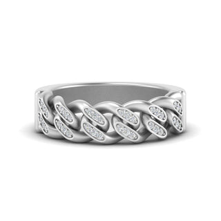 Mens Cuban Link Diamond Wedding Ring - MENAGERIE Intimates MENS Lingerie