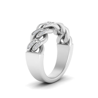 Mens Cuban Link Diamond Wedding Ring - MENAGERIE Intimates MENS Lingerie