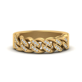 Mens Cuban Link Diamond Wedding Ring - MENAGERIE Intimates MENS Lingerie