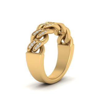 Mens Cuban Link Diamond Wedding Ring - MENAGERIE Intimates MENS Lingerie