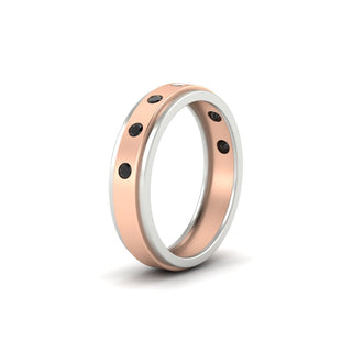 Two Tone Bezel Stone | Wedding Band