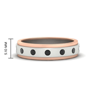 Two Tone Bezel Stone | Wedding Band