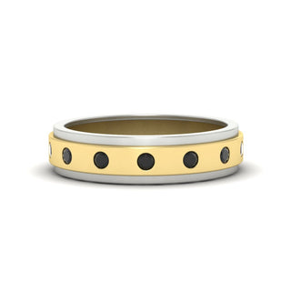 Two Tone Bezel Stone | Wedding Band
