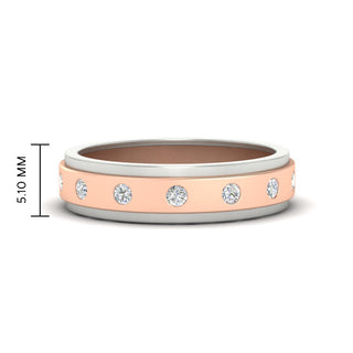 Two Tone Bezel Stone | Wedding Band