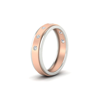 Two Tone Bezel Stone | Wedding Band