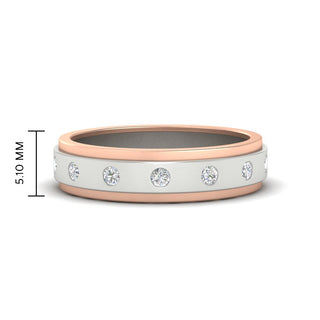 Two Tone Bezel Stone | Wedding Band