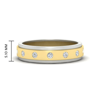 Two Tone Bezel Stone | Wedding Band