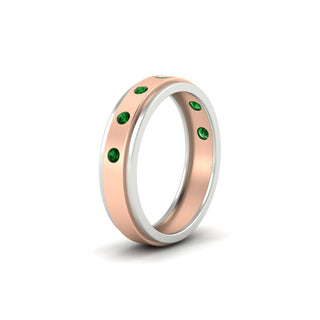 Two Tone Bezel Stone | Wedding Band