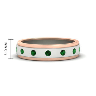 Two Tone Bezel Stone | Wedding Band