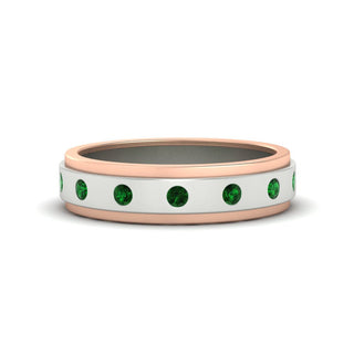 Two Tone Bezel Stone | Wedding Band